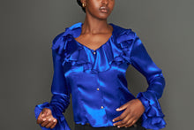 Load image into Gallery viewer, Silk Shirt - Ruffled Neckline

