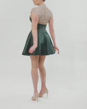 Load and play video in Gallery viewer, Forest Green Crystal Cocktail dress
